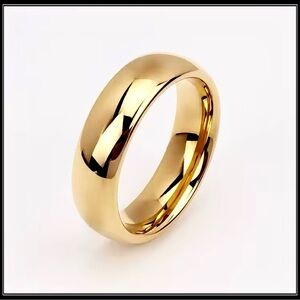 GOLD SIMPLE MINIMALIST PROMISE ENGAGEMENT WEDDING BAND RING 8